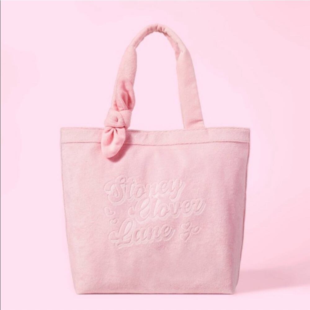 NWT Stoney Clover Lane x Target Terry cloth embossed beach tote bag Pink
